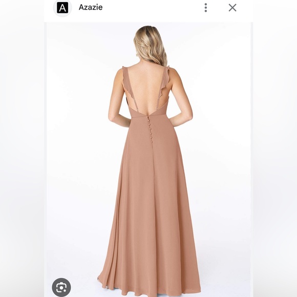 Azazie Bridesmaid Dress Champagne Rose Everlee - Picture 2 of 7
